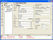 SERVICEmail log new item screen for customer service management